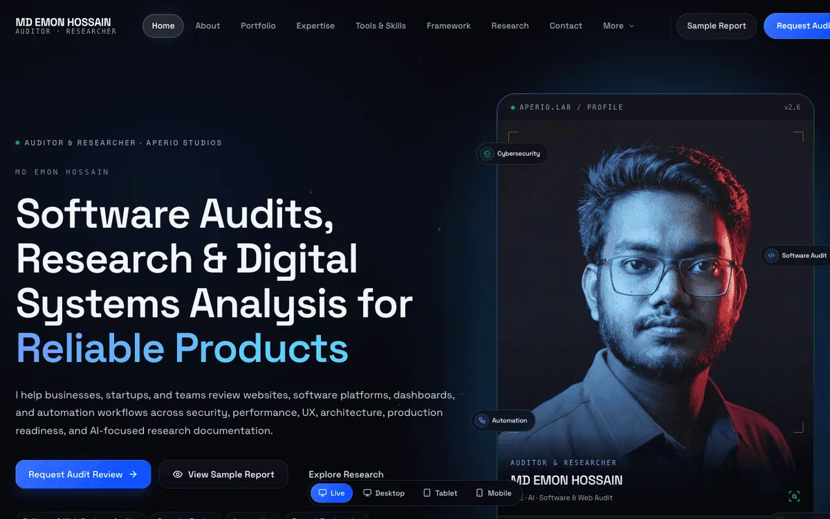 Emon Portfolio: website screenshot